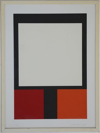 Aurélie Nemours (Parigi 1910 - 2005)"Composizione" serigrafia a coloricm...