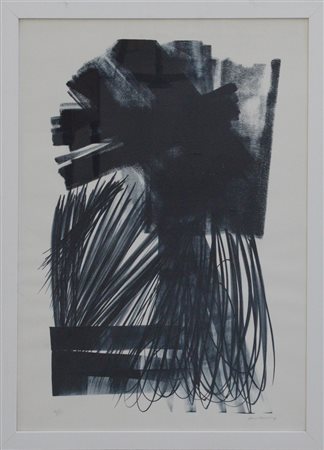 Hans Hartung (Lipsia 1904 - Antibes 1989)"Senza titolo" litografiacm...