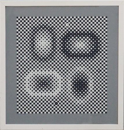 Victor Vasarely (Pecs 1906 - Parigi 1997)"Me-ta" serigrafiacm 65,5x62titolata...