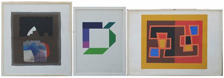 Lotto composto da tre serigrafie a colori di misure e artisti diversi di...