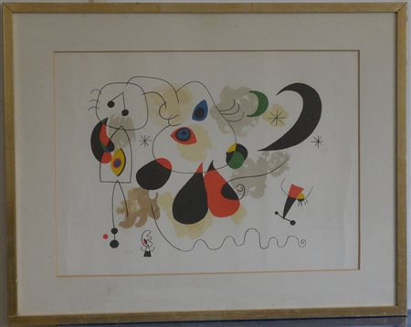 Joan Mirò (Barcellona 1893 - Palma Di Maiorca 1983) "Senza titolo" stampa a...