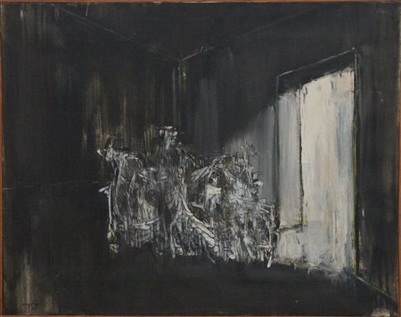 Aldo Bergolli (Legnano 1916 - Milano 1972)"Uscita" 1964olio su telacm...