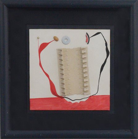 Sergio Dangelo (Milano 1932)"Periferia" tecnica mista e collage materico su...