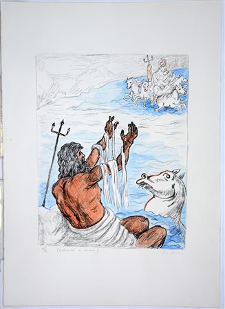Giorgio de Chirico (Volos 1888 - Roma 1978)"Nettuno" 1973, litografia...