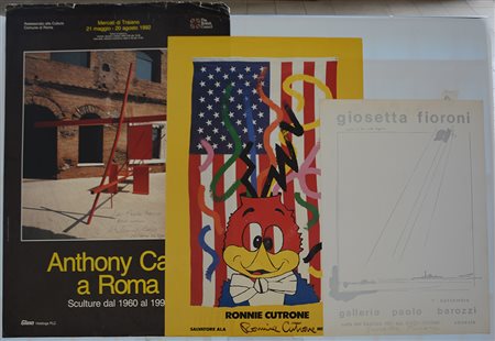 Lotto composto da tre manifesti espositivi: Giosetta Fioroni, Anthony Caro e...