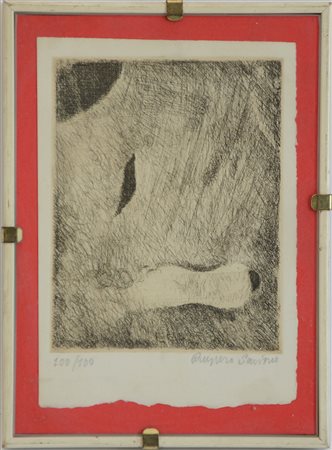Ruggero Savinio (Torino 1934)"Senza titolo" acquaforte(lastra cm 12,5x10;...