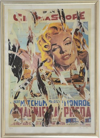 Mimmo Rotella (Catanzaro 1918 - Milano 2006)"Senza titolo" litografia a...