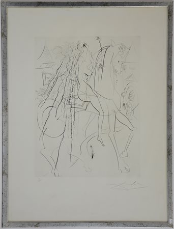 Salvador Dalì (Figueres 1904 - 1989)"Senza titolo" acquaforte(lastra cm...