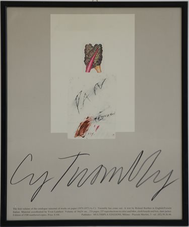 Poster a colori raffigurante un'opera concepita da Cy Twombly per la...