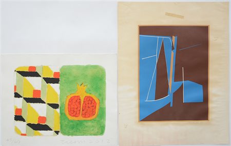 Lotto composto da una serigrafia di Joe Tilson (cm 40,5x51) numerata 49/60,...