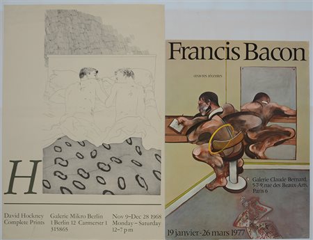 Lotto composto da quattro manifesti espositivi: "David Hockney. Complete...