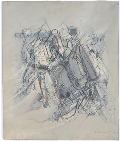 Edoardo Franceschini (Catania 1928 - 2006)"Senza titolo" 1961Tecnica mista su...