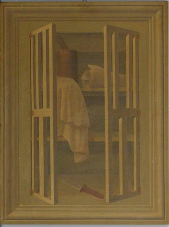 Giovanni Rossi (Cantù 1907 - Saronno 1985)"L'Armadietto" 1977tecnica mista su...