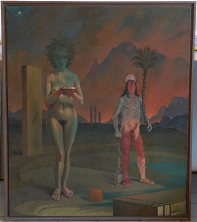 Massimo Livadiotti (Zavia 1959)"I figli di Vulcano" 1987olio su telacm...