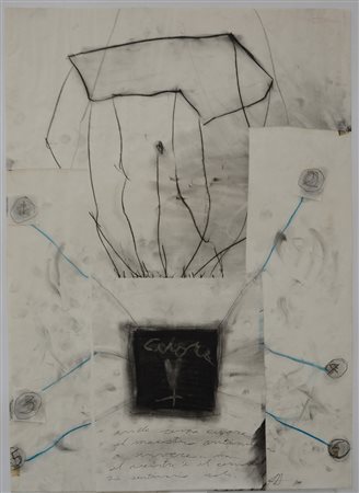 Lotto composto da due tecniche miste su carta di autori e misure diverse....