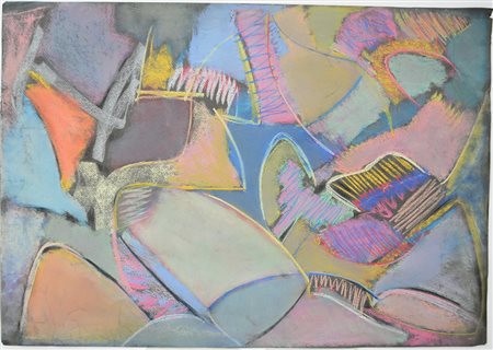 Ignoto "Senza titolo" tecnica mista su cartoncino nerocm 69,5x99,5 (difetti)