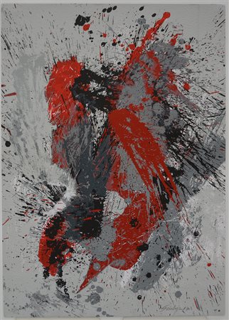 Lotto composto da una serigrafia a colori di Toti Scialoja (cm 69,5x49,5)...