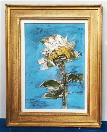 Giorgio Celiberti (Udine 1929)"Girasole" 1973affresco su tela, cm...
