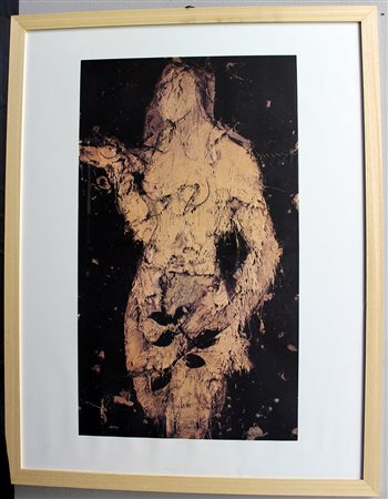 Affiche a colori raffigurante l'opera di Manolo Valdes "Eva V" del 1994....