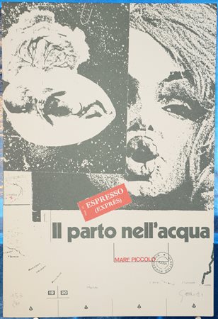 Franco Gelli (Parabita 1930)"Il parto nell'acqua" 1971multiplo a stampacm...