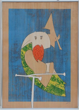 Gianni Dova (Roma 1925 - Milano 1991)"Senza titolo" serigrafia su foglio di...