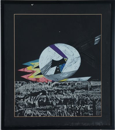 Gianni Dova (Roma 1925 - Milano 1991)"Senza titolo" 1965serigrafia...