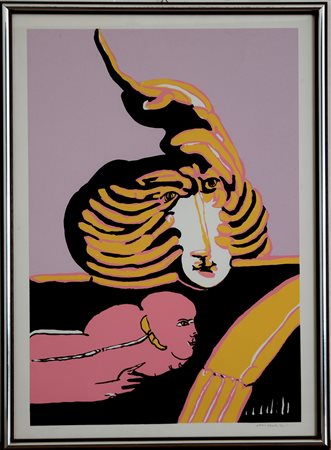 Remo Brindisi (Roma 1918 - Lido di Spina 1996)"Senza titolo", litografia...