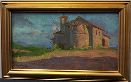 Lucia Tarditi (Livorno 1890 - Roma 1988)"Foglia" 1917olio su tavola, cm...