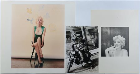 Fotografia. Riproduzioni tipografiche di attori e attrici tra cui Marilyn...