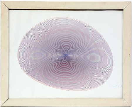 Firma indecifrata "Senza titolo" tecnica mista su carta lucida (cm 50x65)...