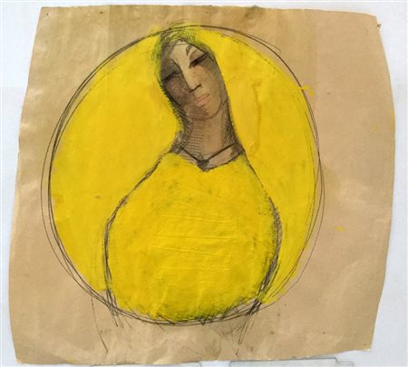 Carroll "Senza titolo" tecnica mista su cartacm 60x64 (difetti)