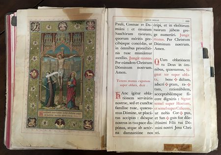 Messale romanum'', volume riccamente illustrato con bella rilegatura in pelle...