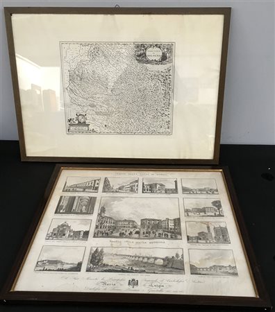 Autori vari, lotto composto da due stampe raffiguranti "Vedute della citta di...