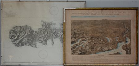 Lotto composto da una mappa moderna dell’Isola d’Elba e una cartina del...