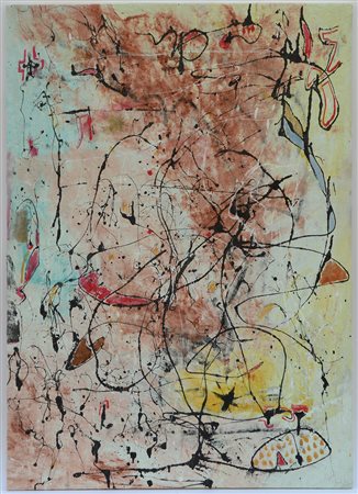 Ignoto "Senza titolo" tecnica mista su tela, cm 96,5x69firmato al retro A....