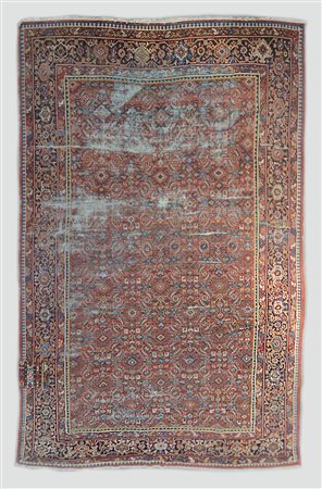 Tappeto Mahal, Persia fine del secolo XIX. Decoro Herati su fondo rosso (cm...