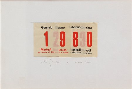 Alighiero BOETTI (Torino 1940-12-16 Roma 1994-04-24) Calendario 1980 collage...