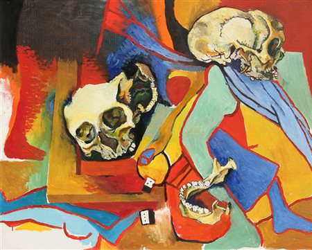 Renato GUTTUSO (Bagheria 1912-01-02 Roma 1987-01-17) Teschio con omaggi a...