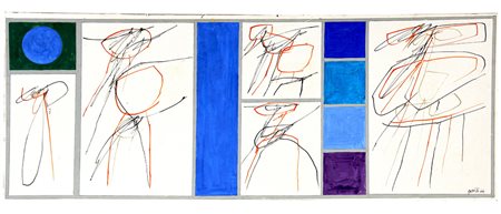 Achille PERILLI (Roma 1927-01-28) Senza titolo 1966 tempera e inchiostro su...