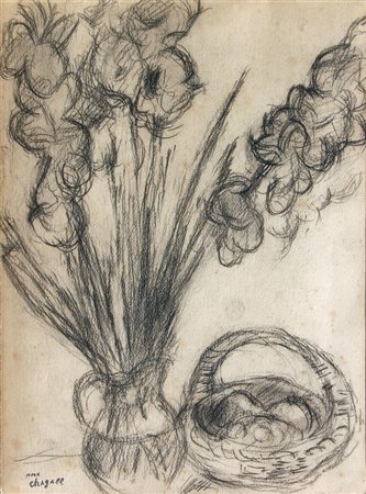 Marc CHAGALL (Witebsk 1887-01-01 Saint-Paul-de-Vence 1985-01-01) Vase de...