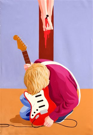 Giuseppe VENEZIANO (Mazzarino, 22/02/1971) Heart shaped box 2012 acrilico su...