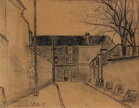 Maurice UTRILLO (Parigi 1883-12-26 Dax 1955-11-05) Rue de Banlieue 1914...