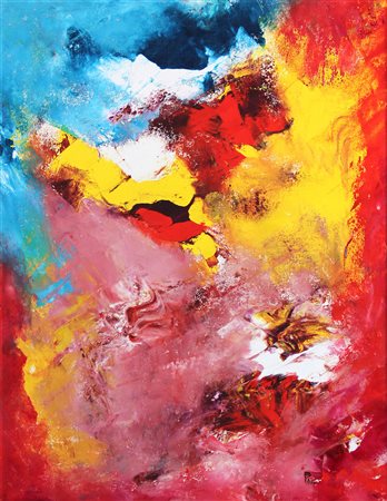 Fabrizio PIA (Roma 1964) Composizione in giallo 2018 olio su tela cm. 80 x...