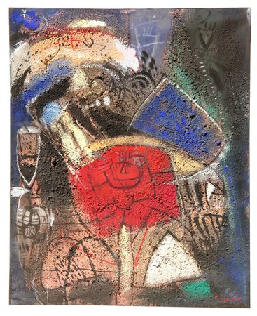 Medhat SHAFIK (Egitto 1956) Senza titolo olio su tela sabbiata cm. 50 x...