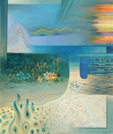 Filippo MAGGIORE (Catania 1929) Ciclo della natura 1974 olio su tela cm. 82 x...