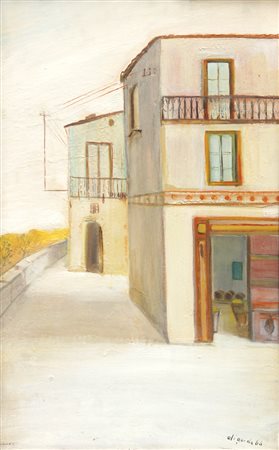 Enzo DI GUIDA Senza titolo 1966 olio su compensato cm. 64 x 38Firma, data "Di...