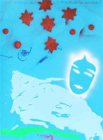 Giosetta FIORONI (Roma 1932) Notturno con maschera 2007 tecnica mista su...