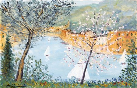 Michele CASCELLA (Ortona (Ch) 1892-09-07 Milano 1989-08-27) Portofino olio su...