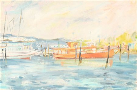 Angelo DEL BON (Milano 1898-04-12 Desio 1952-06-01) Lago Maggiore 1948 olio...