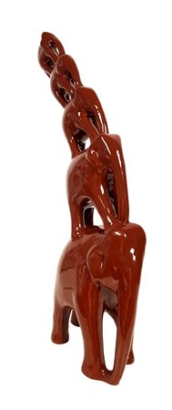 Aldo MONDINO (Torino 1938-10-04 Torino 2005-03-10) Scultura un corno ceramica...